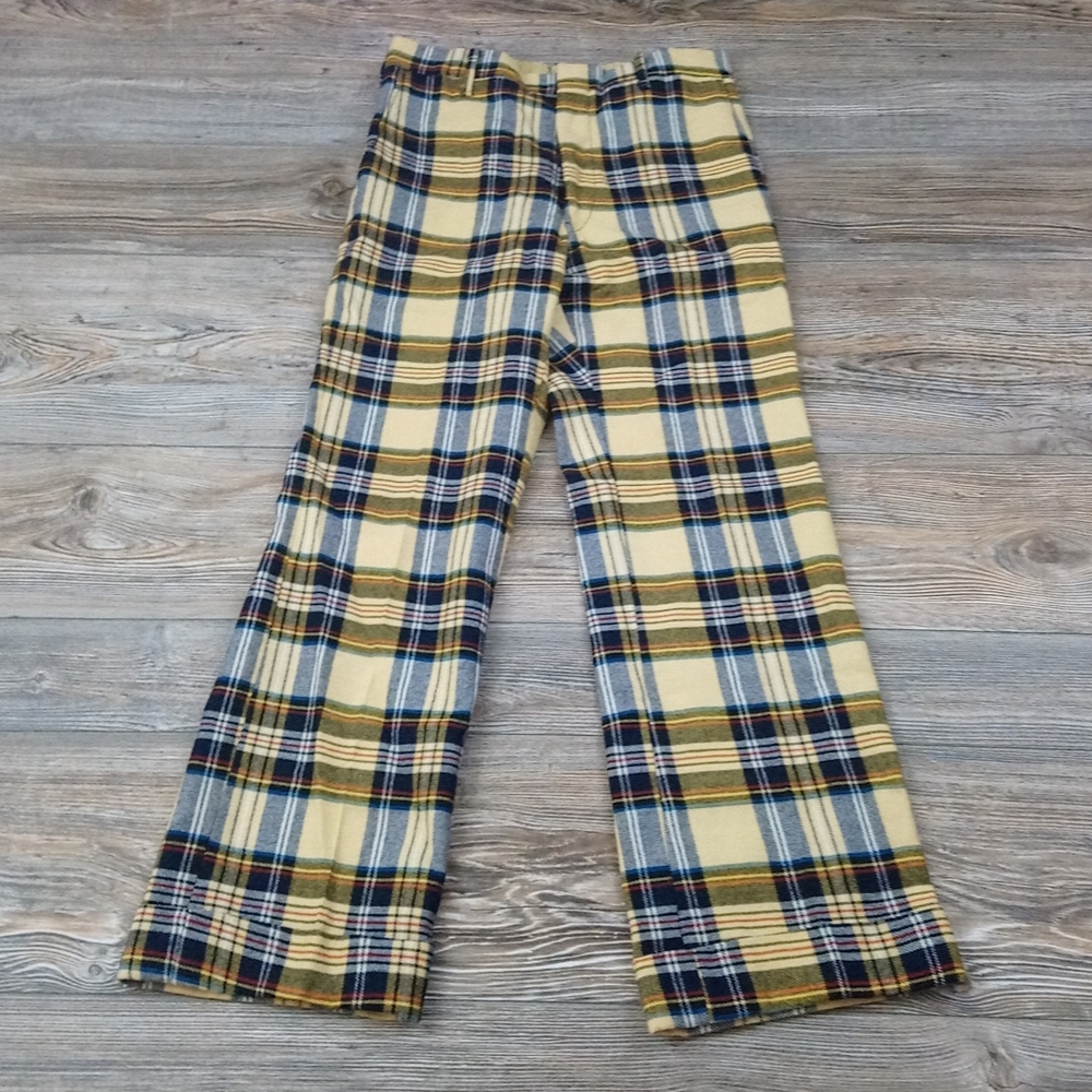Vintage Plaid Unisex Wool Pants